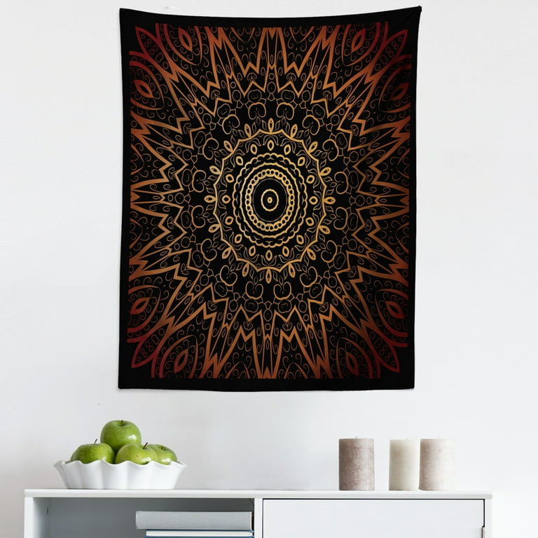 Mandala Tapestry Tribal Concept Design of Sun Inspired Forms with