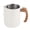 White, variant on Naierhg 600/1000ML Milk Frothing Pitcher with Precise Scale Wooden Handle Dripless Spout Stainless Steel Latte Coffee Cup Milk Coffee Espresso Cappuccino Latte Art Cup Kitchen Tools