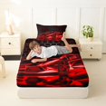 thumbnail image 4 of Castle Fairy Neon Red Sports Car Twin Sheet Sets 3pcs for Teens, Grunge Hexagon Bedding for Bedroom, Red Black, 4 of 6