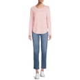 thumbnail image 2 of Time and Tru Women's Long Sleeve Hacci T-Shirt, 2 of 5