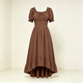 thumbnail image 6 of Kinrui Renaissance Dress Women Cottagecore Corset Dress Ruffle Maxi Dress with Pockets Coffee M, 6 of 8