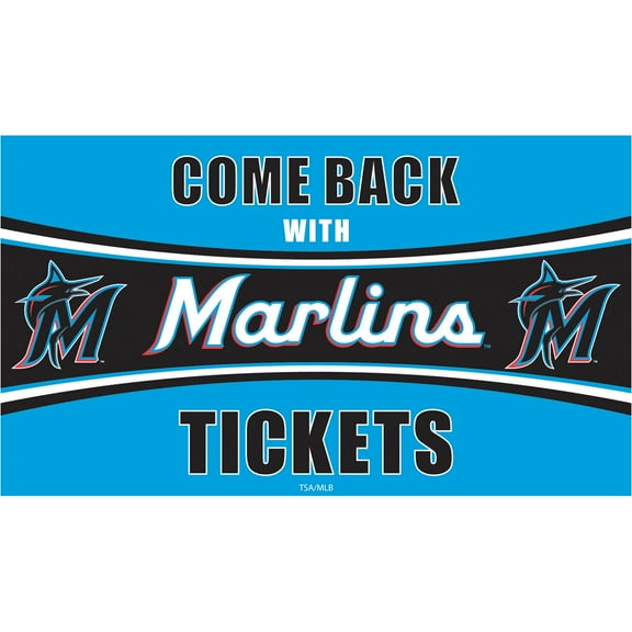 Miami Marlins 28" x 16" Come Back With Tickets Indoor/Outdoor Trapper Mat