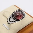thumbnail image 2 of PAMTIER Unisex Stainless Steel Vintage Personality Punk Stackable Oval Cut Red Gemstone Biker Ring European and American Style Silver Size 12, 2 of 3