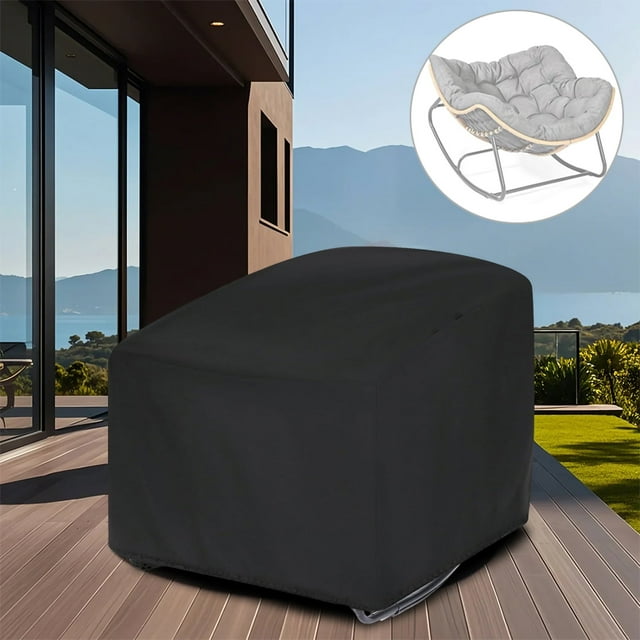 OPTUTUS Housse de Fauteuil Berçant Papasan d'Extérieur, Housse de Chaise Longue de Patio Imperméable, Housse de Meuble Robuste Résistante aux UV, 44 x 38 x 30 Pouces