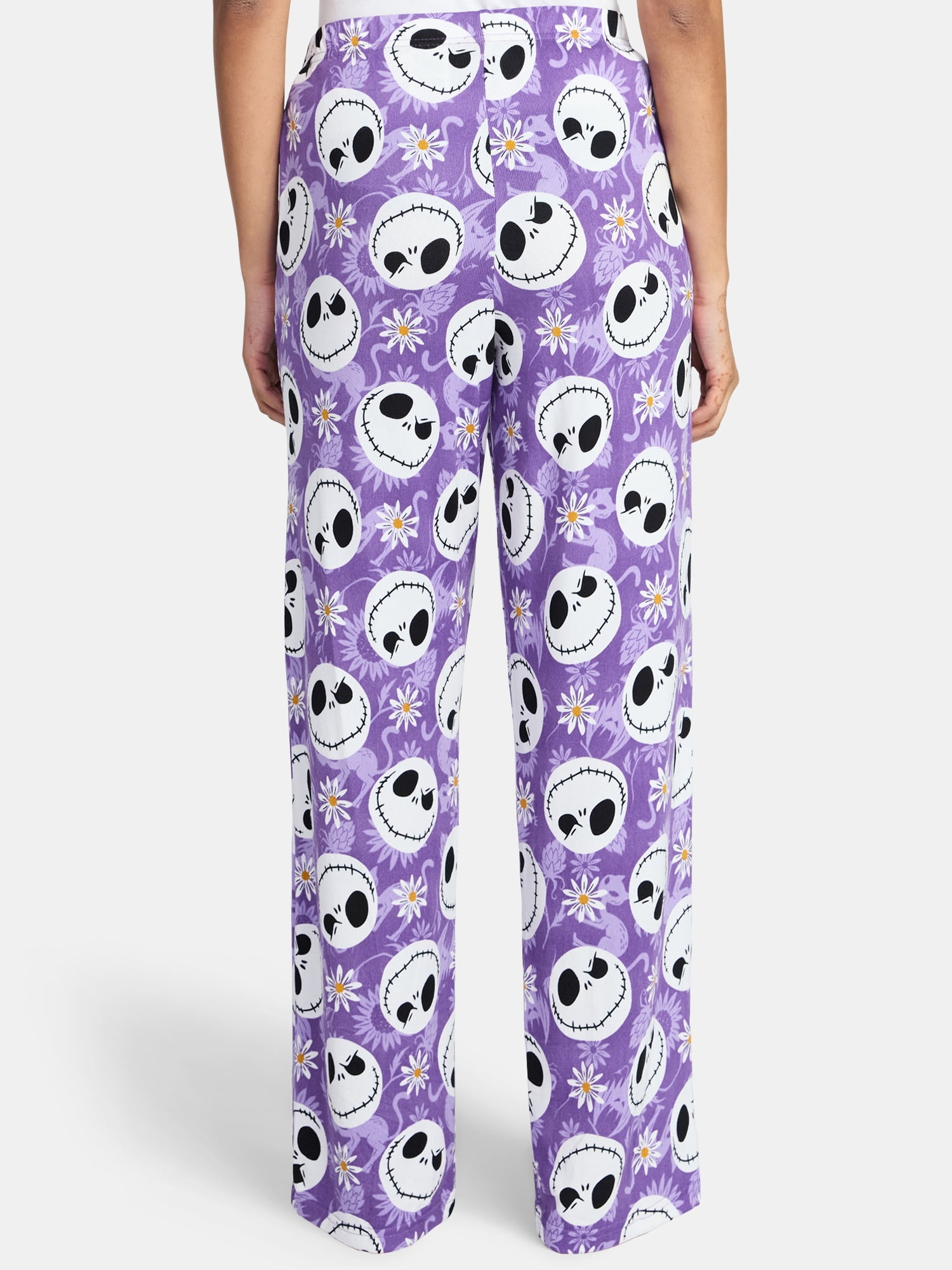 Nightmare Before Christmas Women’s Hacci Knit Wide Leg Sleep Pants, Sizes XS-3X
