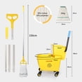 thumbnail image 2 of 35-Qt Side Press Wringer Combo Commercial Floor Cleaning Rectangular Mop Bucket on Wheels,  Yellow,Add One Mop and One Mop Head Replacement, 2 of 6
