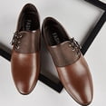 thumbnail image 4 of Tawop Mens Dress Shoes Faux Leather Casual British Fashion Suede Green Size:11, 4 of 8