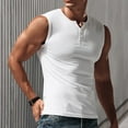 thumbnail image 2 of LYXSSBYX Mens Tank Tops on Clearance Men Casual Solid Sports Short Sleeve V-Neck Buttoned Pullover Tank Tops, 2 of 5