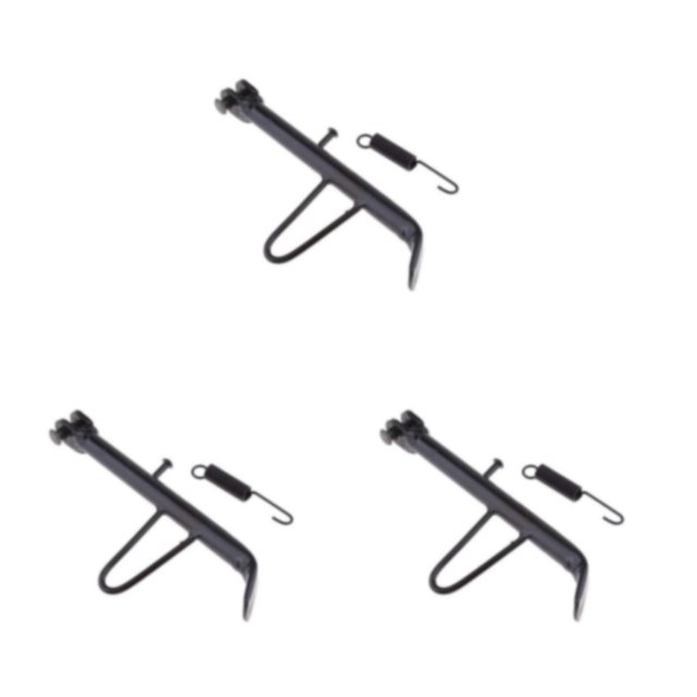 Ruiboury Black Motorcycle Kickstand Side Support Strong Support Easy Installation Iron-made Strong black 17cm 3Set
