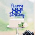 thumbnail image 3 of Topper para pastel Kaoenla Feliz 88.º cumpleaños azul con brillo, 3 of 8