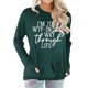 thumbnail image 1 of Jersey de cuello redondo para mujer, jersey de manga larga transpirable con patrón de alfabeto, Tops para mujer con bolsillo para uso diario, verde oscuro XL, 1 of 6