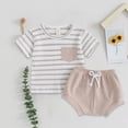 thumbnail image 2 of NOLDARES Baby Boy Print Summer Outfit Short Sleeve T-Shirt Cotton Shorts Clothes Set Blazer,0-3 M, 2 of 4