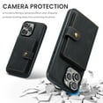 thumbnail image 3 of Allytech 2 in 1 Detachable Wallet Case for iPhone 15 Pro, [Support Wireless Charging] [4 Card Slots & 2 Cash Pocket], Retro PU Leather Magnetic Closure Shockproof Anti-Drop Slim Case, Black, 3 of 8