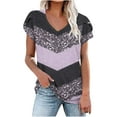 thumbnail image 2 of DPTALR T-shirt Imprimé pour Femmes Col en V Ample, 2 of 4