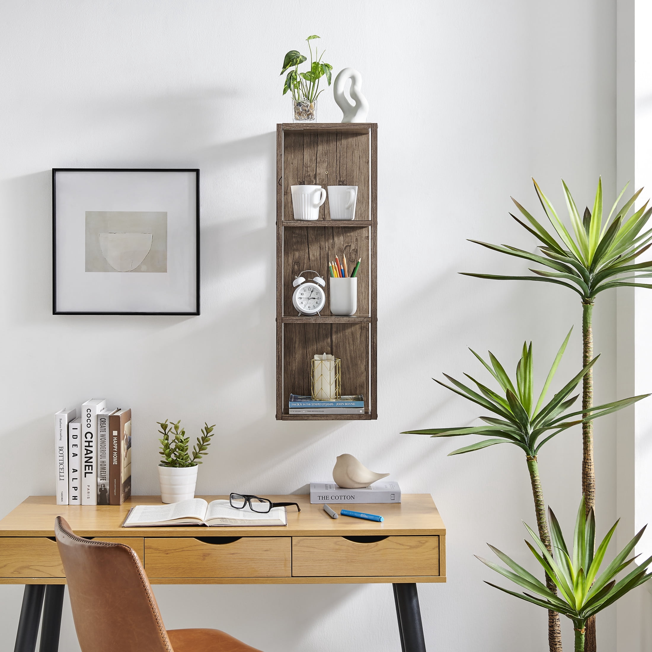 Danya B. Recife Vertical Three-Tier Modern Shadow Box Cube Display