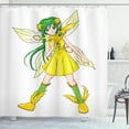 thumbnail image 1 of Ambesonne Anime Shower Curtain, Fantasy Manga Girl, 69"Wx84"L, Yellow Lime Green Ivory, 1 of 3
