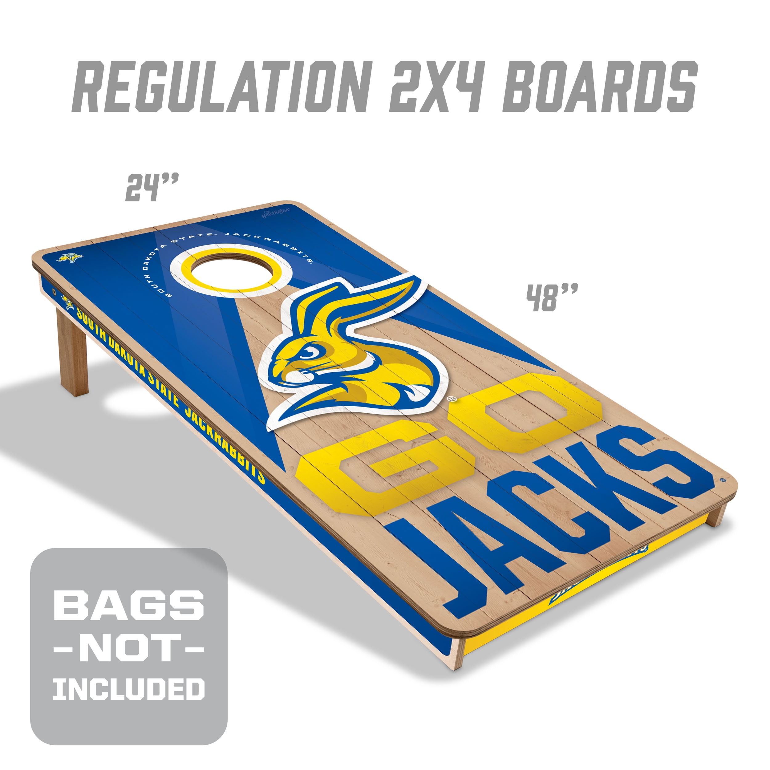 YouTheFan NCAA SD St Jackrabbits 2X4 Slogan Series Cornhole NO BAGS