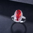 thumbnail image 6 of Red CZ Stone Finger Ring Silver Plated Cubic Zircon Women Fashion Brand Jewelry, 6 of 9