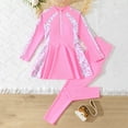 thumbnail image 2 of Zanarzt Cute Bathing Suits Girls Long Sleeve Swimsuit Bathing Suit Rash Guard Swimwear 2 Piece Pink,9-10 Years, 2 of 6