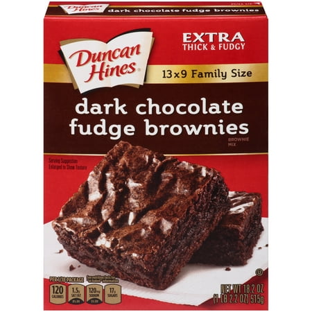 (4 Pack) Duncan Hines Dark Chocolate Fudge Brownies Brownie Mix, 18.2