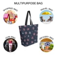 thumbnail image 7 of FORMRS Womens Canvas Tote Bag with Zipper Inner Pocket Shoulder Handbag, Red Fireworks Pattern, 7 of 7