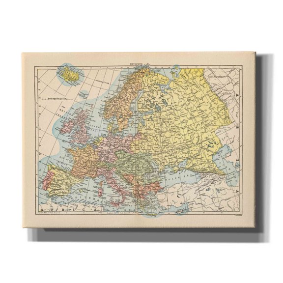 Epic Graffiti 'Map of Europe' by Wild Apple Portfolio, Canvas Wall Art, 16"x12"