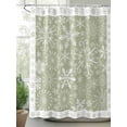 thumbnail image 2 of Christmas Snowflakes Shower Curtain Set ，Waterproof Fabric Shower Curtains Sage Green Vintage Art Texture Shower Curtains for Bathroom,Bathroom Decor 72"x72", 2 of 6