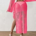 thumbnail image 7 of Awdenio Women's Skirts Crochet Swim Cover Up High Slit Sheer Long Beach Skirt Cover Up, 7 of 7