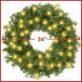 thumbnail image 5 of Casafield 24 Inch Pre-Lit Artificial Christmas Wreath with LED Lights Indoor/Outdoor Holiday Décor, 5 of 7