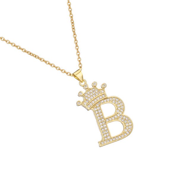 Guardurnaity InitialNecklacePendantEnglish Letter A to Z Jewellery Charm Chain Crystal Valentine'sDay Birthday Modern Ropa, zapatos y accesorios Miscelánea B 1