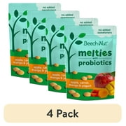 (4 pack) Beech-Nut Probiotic Melties Apple Carrot Mango Yogurt Melts Baby & Toddler Snack, 1oz Bag