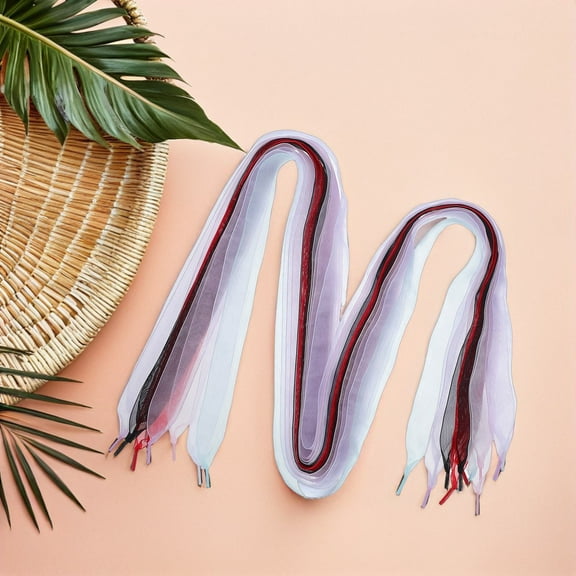 OFFIGAM Multi Colored Chiffon Shoe Laces for Elegance and Comfort Easy Replacement