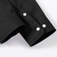 thumbnail image 3 of Miluxas Men's Casual Long Sleeve Oxford Dress Shirt Wrinkle-Free Regular Fit Button Down Shirts Black 6(M), 3 of 7