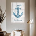 thumbnail image 3 of Elephant Stock Anchor Quote Wall Art - Vertical Multi Panel Canvas - Living Room Wall Decor - Nautical Multi Panel - Beige And Blue Decor - 42" x 65", 3 of 8