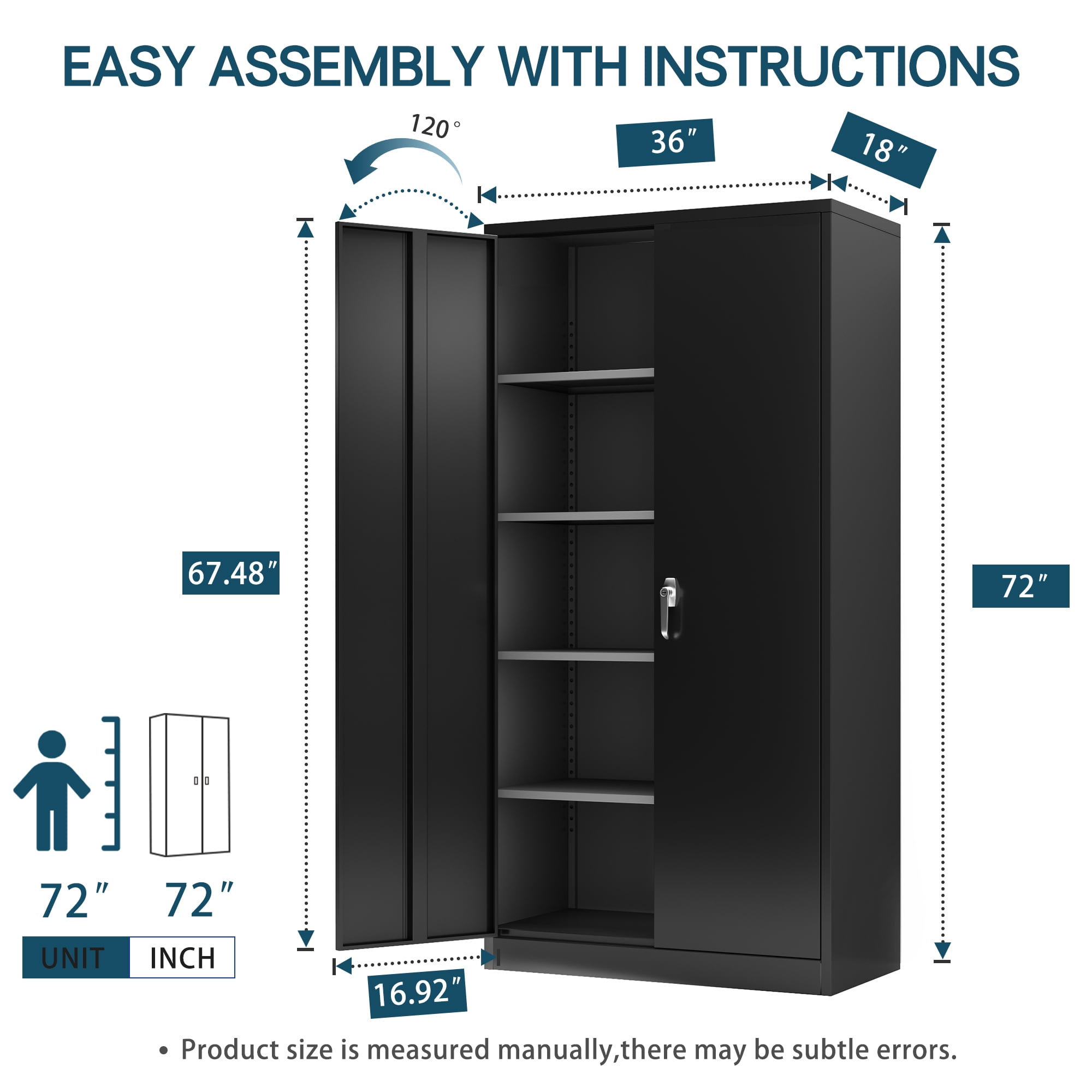 Buy GANGMEI Industrial Metal Garage Storage 72 Inches Tall