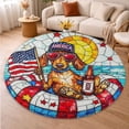 thumbnail image 5 of Round Area Rug, Dog18 Non-Slip Floor Mat, Soft Washable Carpet for Living Room Bedroom Decor 31 Inch, 5 of 6