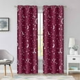 thumbnail image 2 of Star Curtains for Bedroom 42x84inch Kids Blackout Curtains Burgundy Blackout Curtains Insulated Room Darkening Window Drapes for Nursery 2 Panels, 2 of 8
