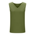 thumbnail image 3 of Women's Solid Color Linen V-Neck Tank Fashion Solid Color Back Pleated Sleeveless T-Shirt Womens Loose Casual Tank Tops Sleeveless Summer Tops, 3 of 9