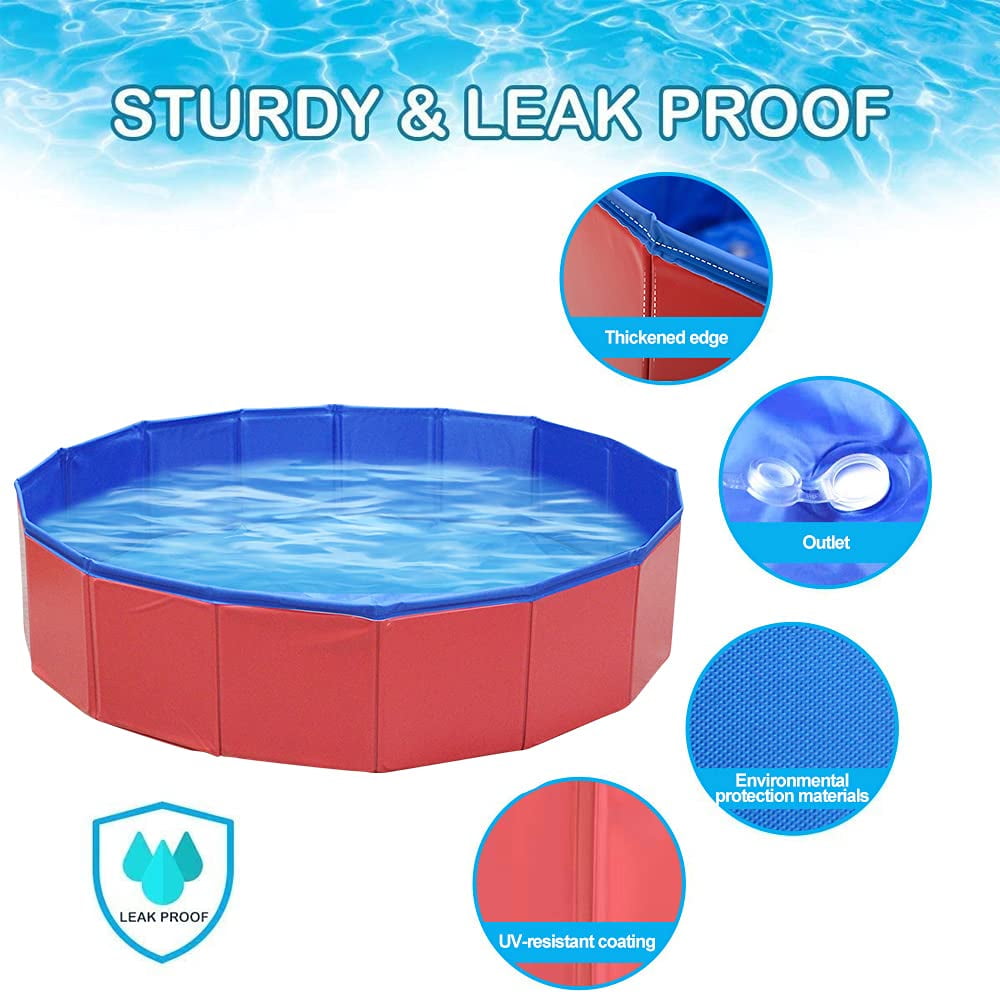 Hanmun Collapsible Kiddie Pool Hard Plastic Dog Pool - 32