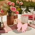 thumbnail image 2 of FOMIYES Romantic Pink Wedding Seat Cards with 3D Bow for Party Tables, 2 of 7