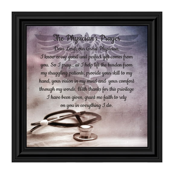 Doctor Gifts, Gifts for Medical School Graduation, Doctor Thank You Gift, Gifts for Doctors Office, Medical Doctor Gifts for Women or Doctor Gifts for Men, A Physician Prayer Framed Poem, 8729B