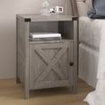 thumbnail image 2 of Catrimown Farmhouse Nightstand, Side Table, End Table with Barn Door and Shelf, Rustic Modern Bed Night Stand for Bedroom, Living Room, Grey Wash, 2 of 6
