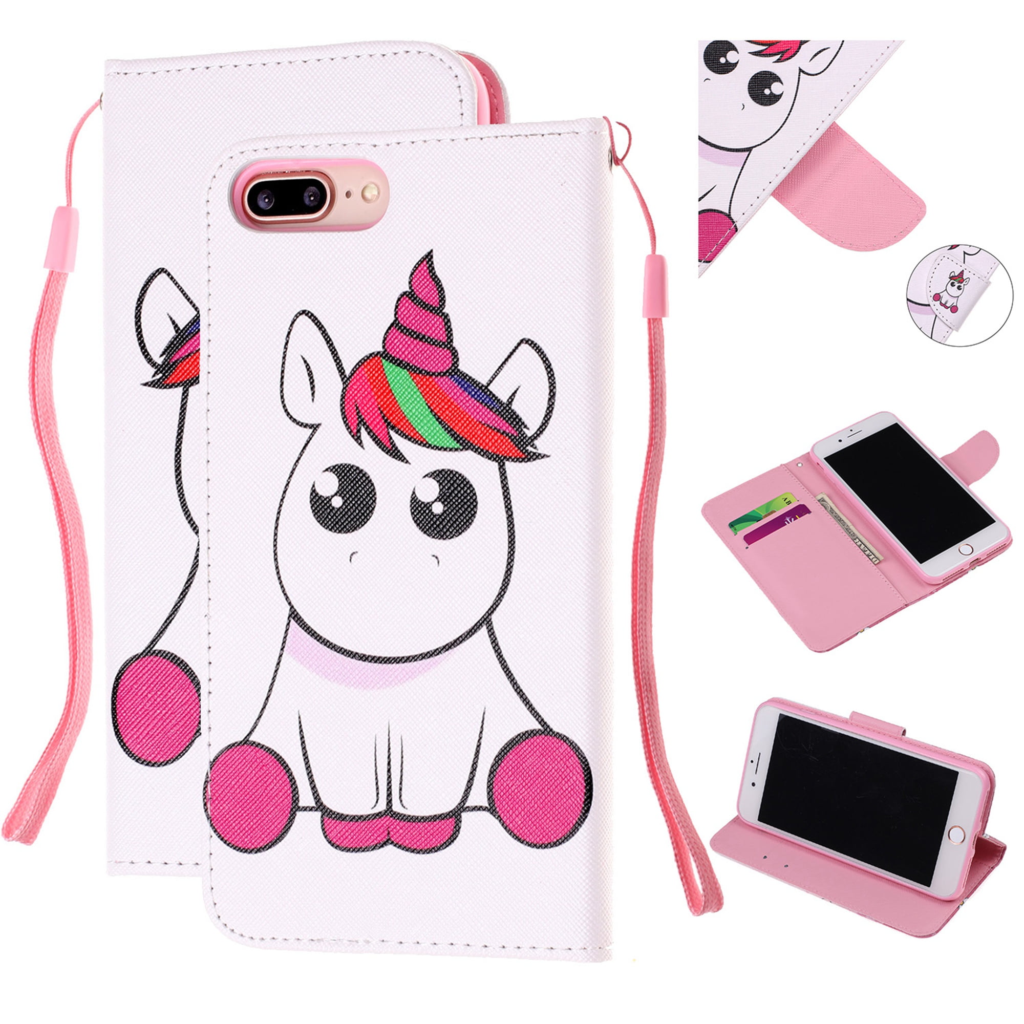 Iphone 5 Wallet Case Iphone Se 1st Gen 16 Case Dteck Slim Fit Painted Pu Leather Magnetic Flip Folio Stand Case Cover With Hand Strap Not For Iphone 5c Se Cute Horse Walmart Com
