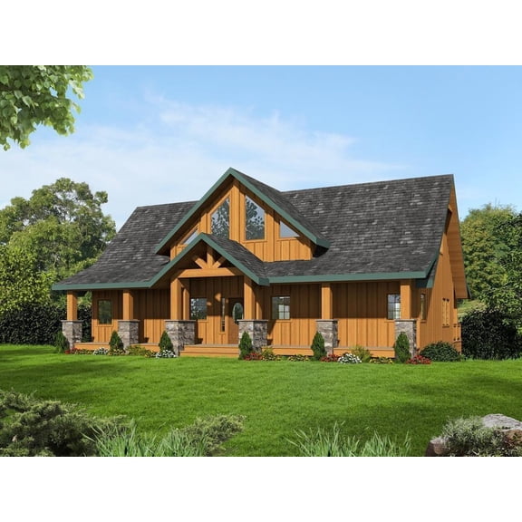 001-3691: Mountain Northwest 3 Bed, 3 Bath Luxury Home Plan, 2473 Sq Ft: Full Blueprints with License to Build by Home Plan Marketplace - Lesuto