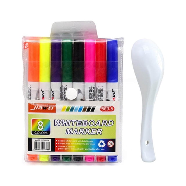 Water Floating Painting Pen Whiteboard Markers Erase Markers for Home Kids Adult Office 8 Color