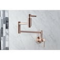 thumbnail image 2 of Kingston Brass KS810DLAC Concord Wall Mount Pot Filler Faucet, Antique Copper, 2 of 8