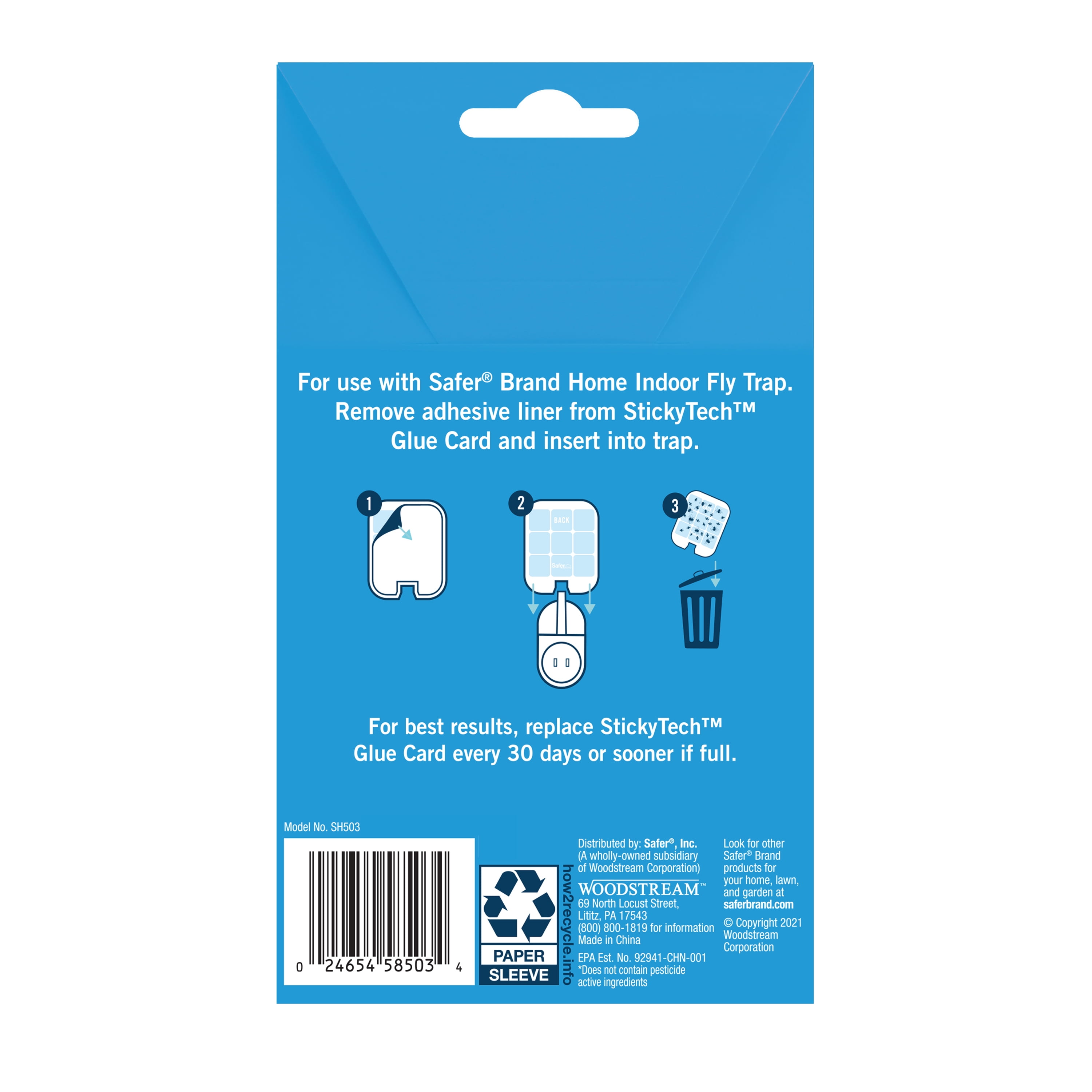 Safer Home Flying Insect Trap Official Refills, 3 Glue Cards for Plug-in Fly Trap