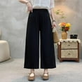 thumbnail image 2 of Arnsht Womens Plus Size Solid Color Linen Pants High Waisted Wide Leg Drawstring Casual Loose Trousers with Pockets Black XXXXXL, 2 of 4