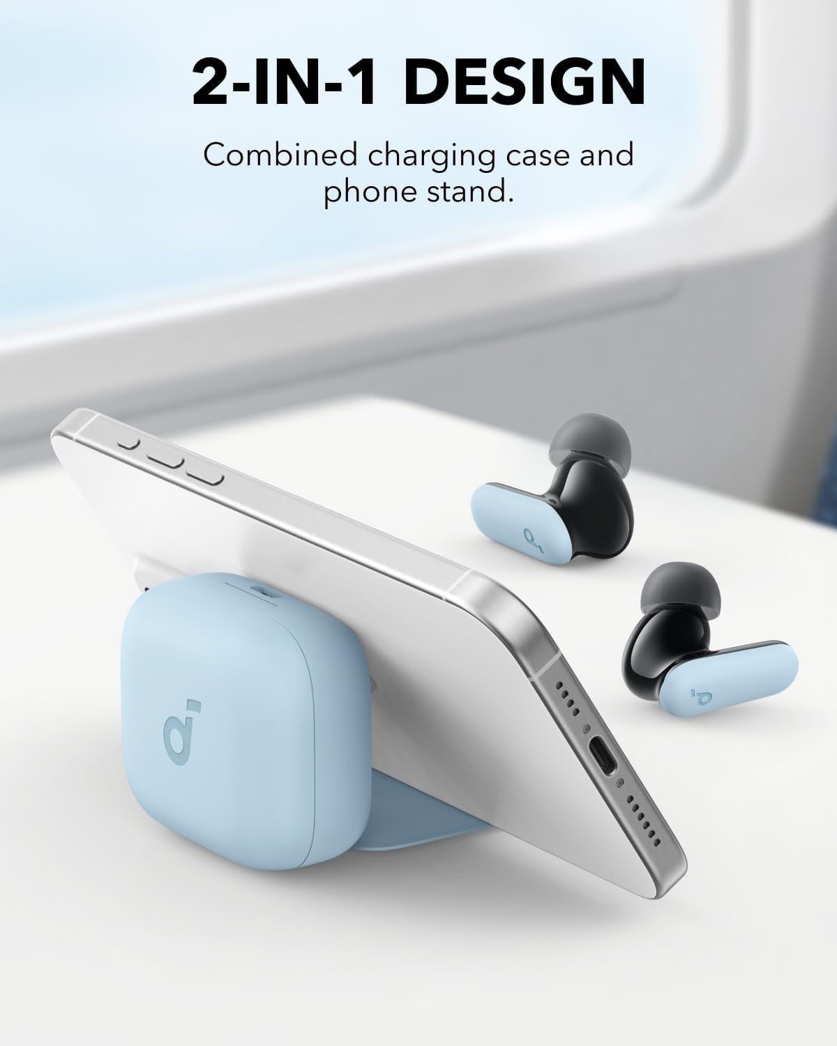Soundcore P30i by Anker Noise Cancelling Earbuds, Strong and Smart Noise Cancelling, Powerful Bass, 45H Playtime, 2-in-1 Case and Phone Stand, IP54, Wireless Earbuds, Bluetooth 5.4