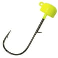 thumbnail image 3 of Reaction Tackle Tungsten Mushroom Head Ned Rig Shroom Jig Heads for Finesse Fishing, Weedless Jig Head for Bass Fishing with Soft Lures (5-Pack) 1/8oz Chartreuse, 3 of 8